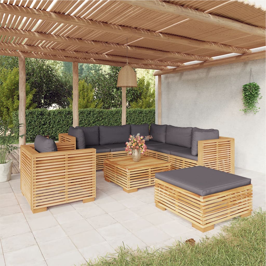 5-Tlg. Garten-Lounge-Set Mit Kissen Massivholz Teak