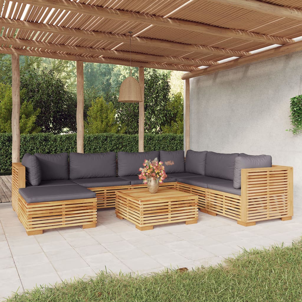 5-Tlg. Garten-Lounge-Set Mit Kissen Massivholz Teak
