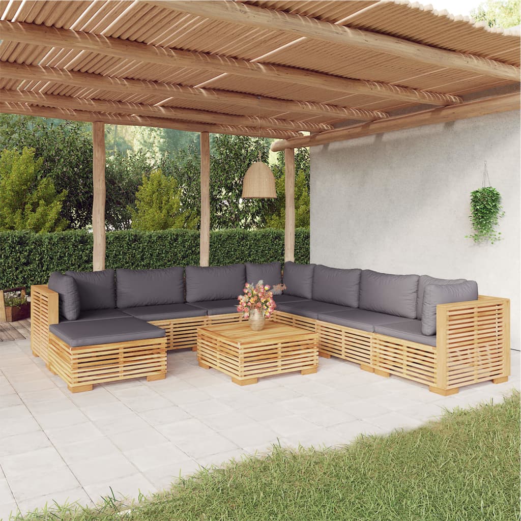 5-Tlg. Garten-Lounge-Set Mit Kissen Massivholz Teak