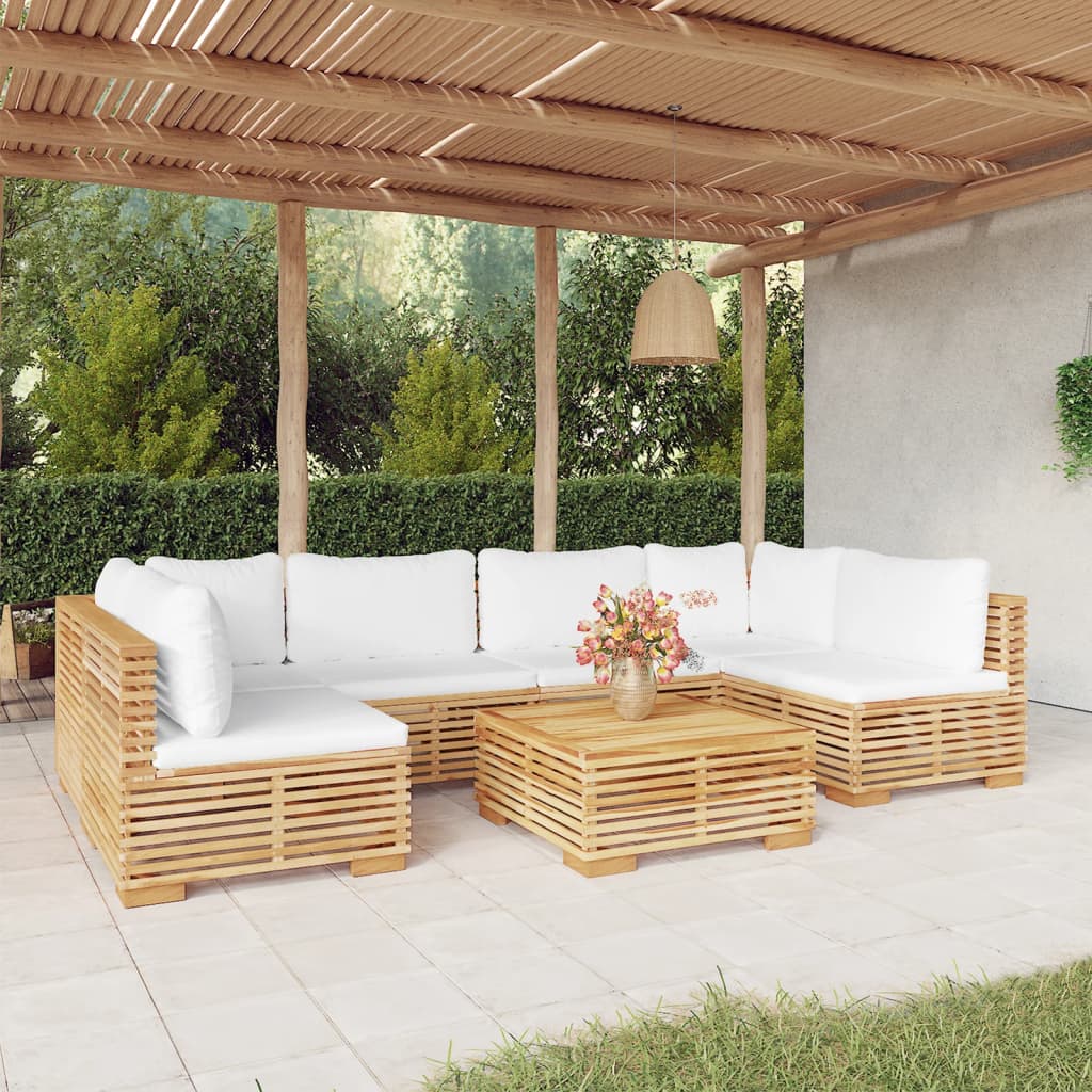 5-Tlg. Garten-Lounge-Set Mit Kissen Massivholz Teak