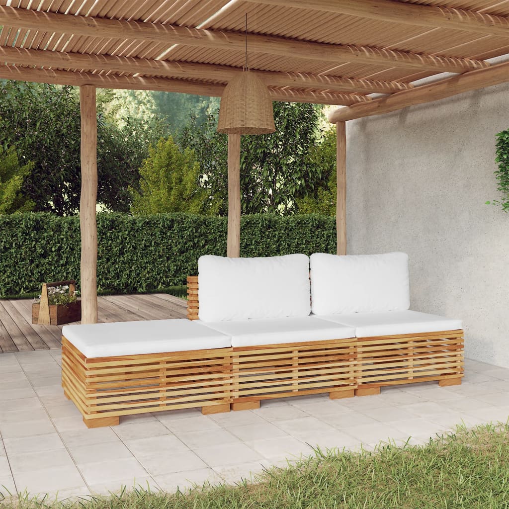 5-Tlg. Garten-Lounge-Set Mit Kissen Massivholz Teak