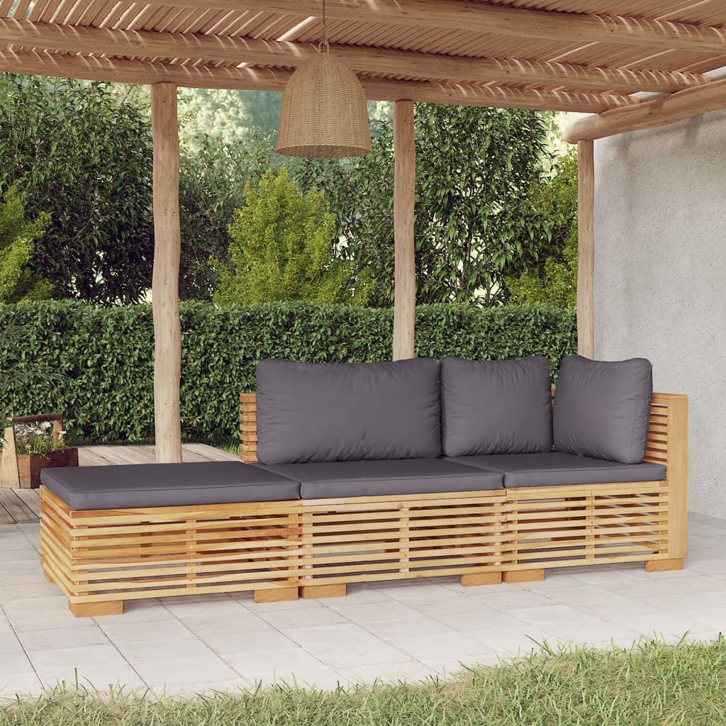 5-Tlg. Garten-Lounge-Set Mit Kissen Massivholz Teak