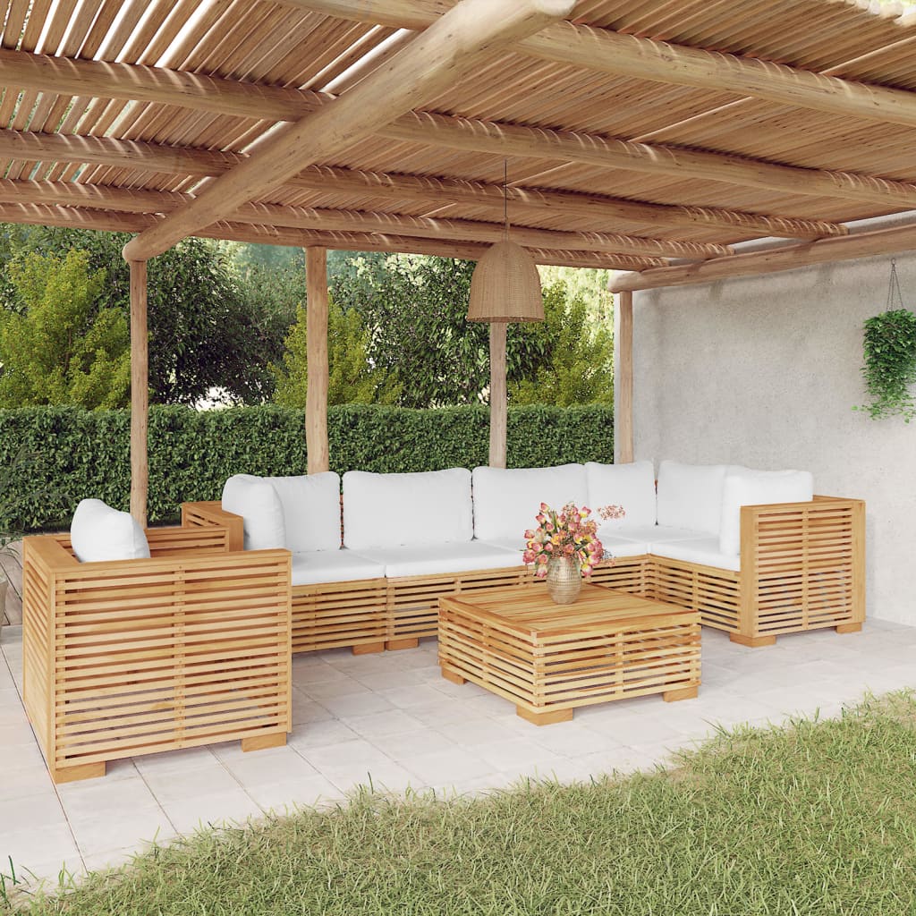 5-Tlg. Garten-Lounge-Set Mit Kissen Massivholz Teak