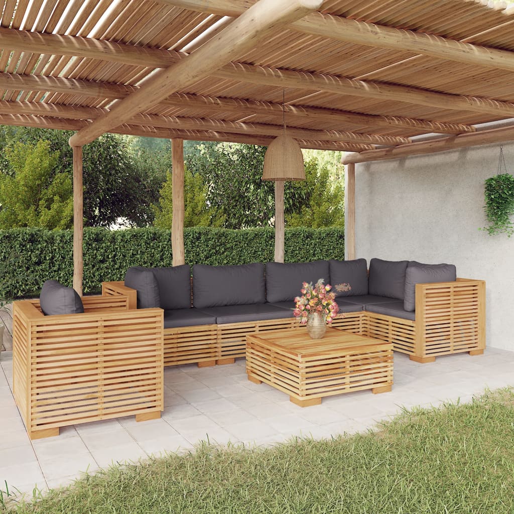 5-Tlg. Garten-Lounge-Set Mit Kissen Massivholz Teak