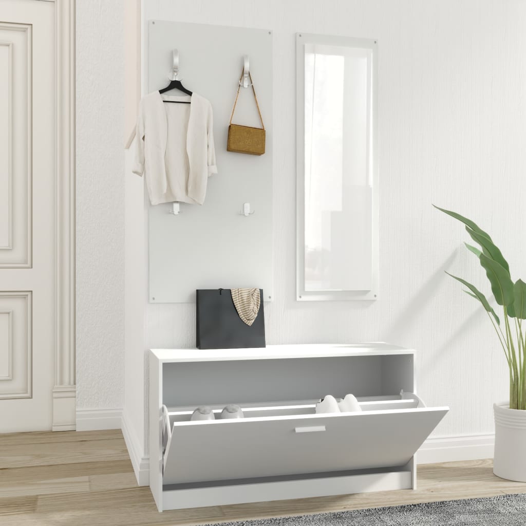 3-Tlg. Flurmöbel-Set Braun Eichen-Optik Holzwerkstoff