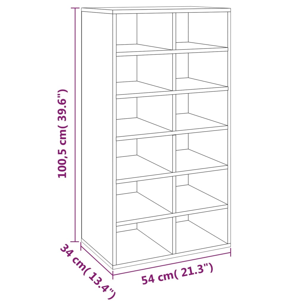 Schuhregal 54X34X100,5 Cm Holzwerkstoff