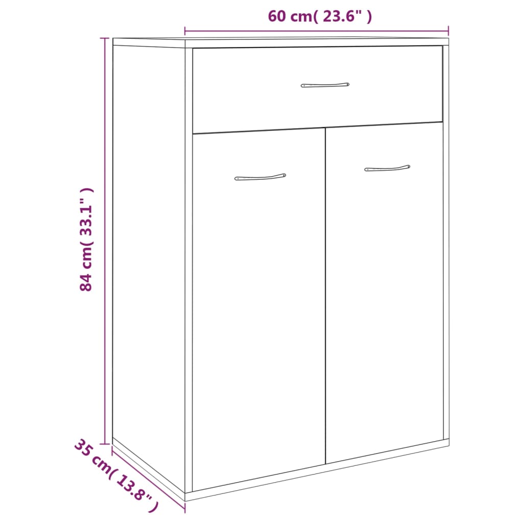 Schuhschrank 60X35X84 Cm Holzwerkstoff