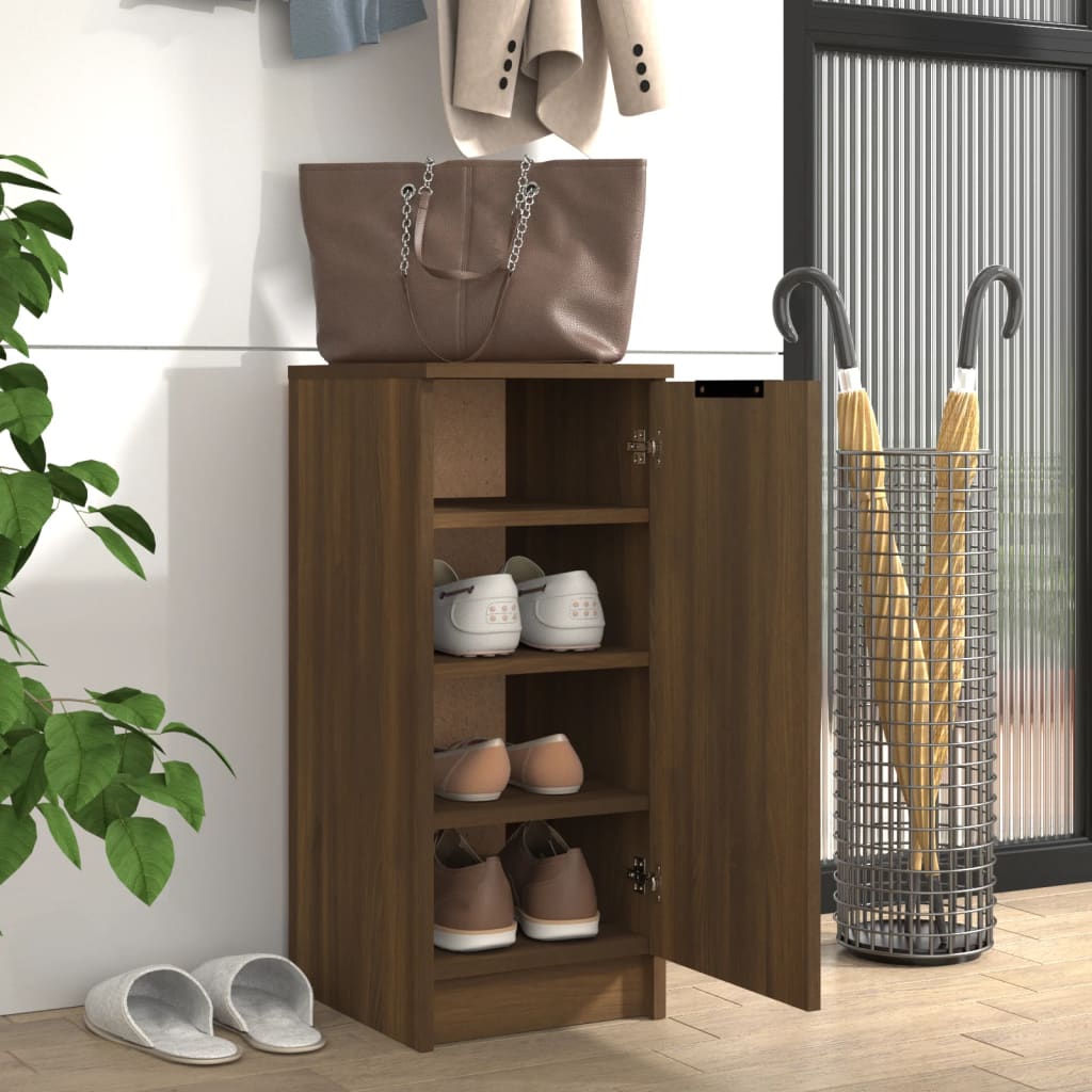 Schuhschrank Braun Eichen-Optik 30X35X70 Cm Holzwerkstoff
