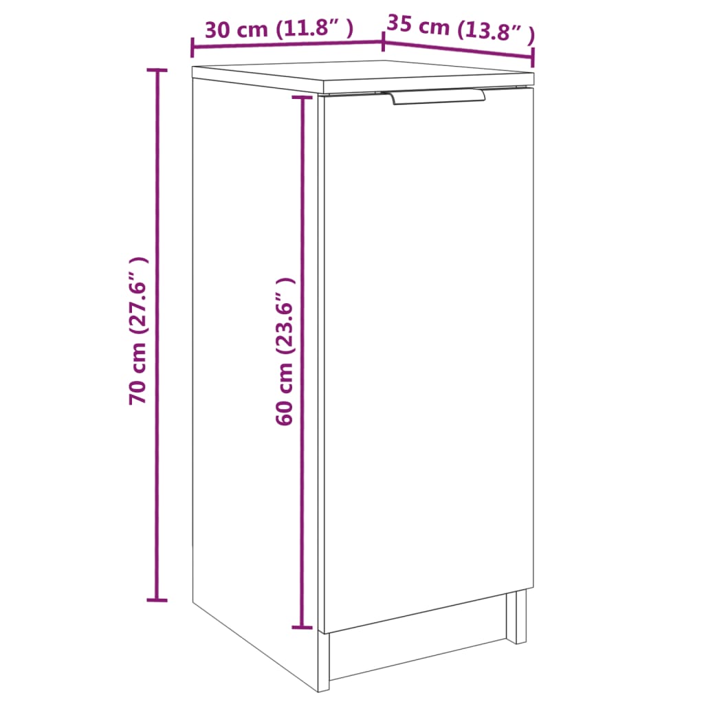 Schuhschrank Braun Eichen-Optik 30X35X70 Cm Holzwerkstoff
