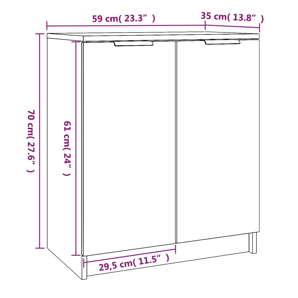 Schuhschrank 59X35X70 Cm Holzwerkstoff