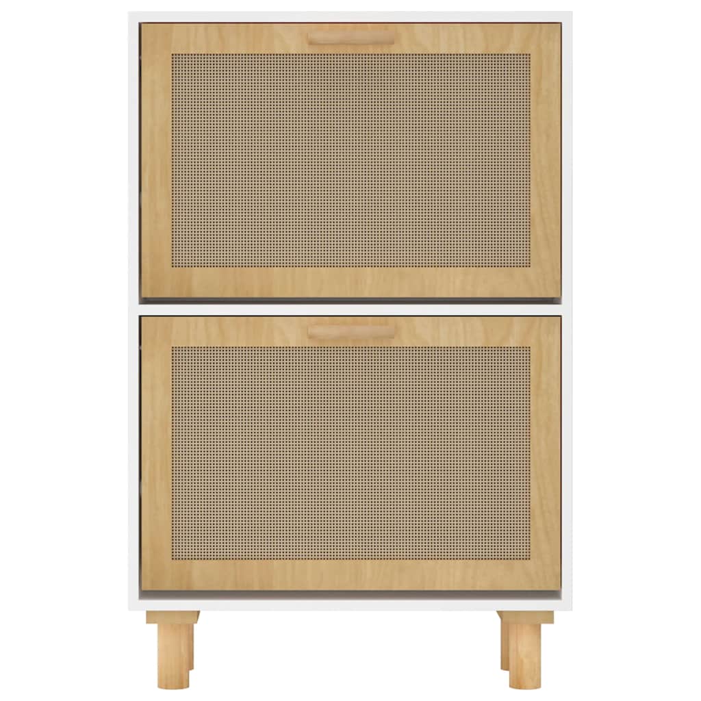 Schuhschrank 52X25X Holzwerkstoff & Rattan Natur