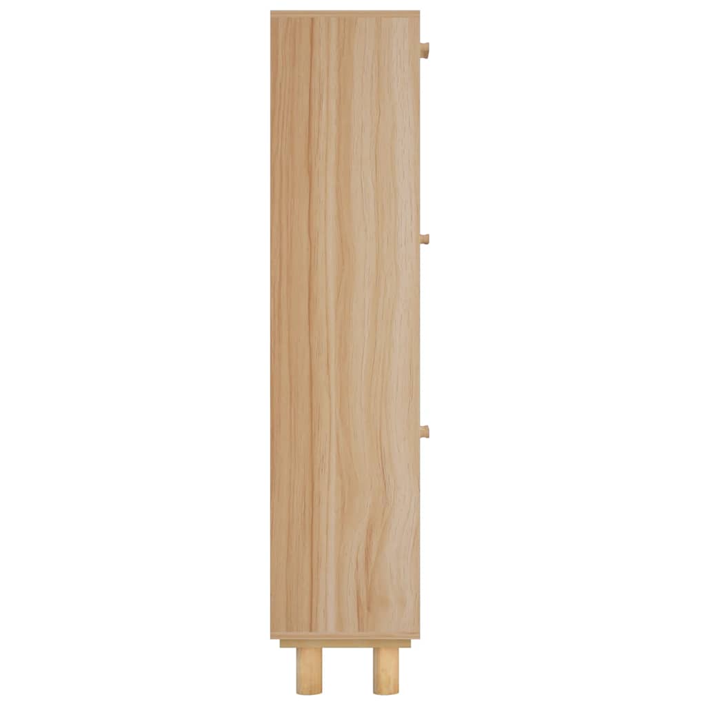 Schuhschrank 52X25X Holzwerkstoff & Rattan Natur