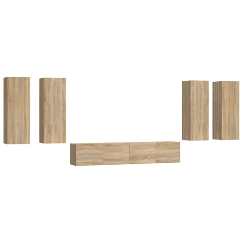 6-Tlg. Tv-Schrank-Set Sonoma-Eiche Holzwerkstoff