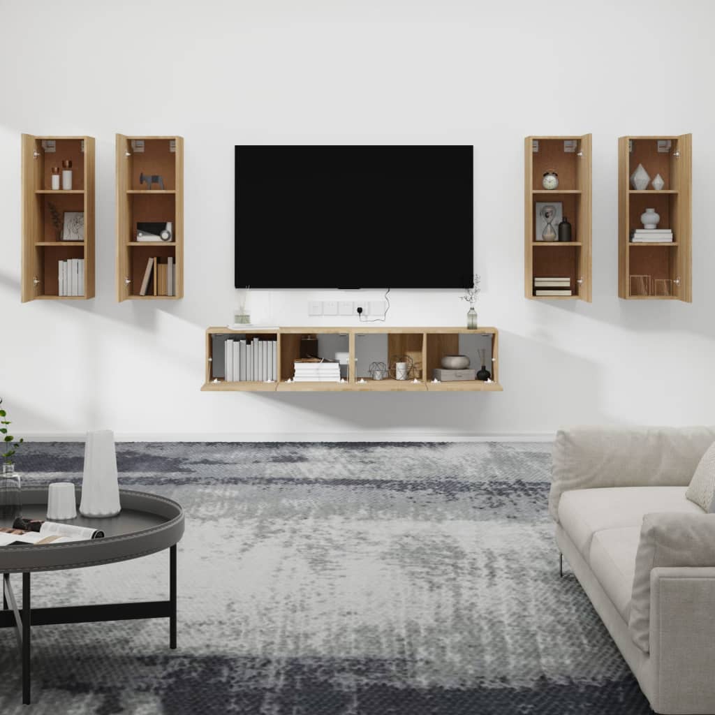 6-Tlg. Tv-Schrank-Set Sonoma-Eiche Holzwerkstoff