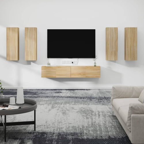 6-Tlg. Tv-Schrank-Set Sonoma-Eiche Holzwerkstoff