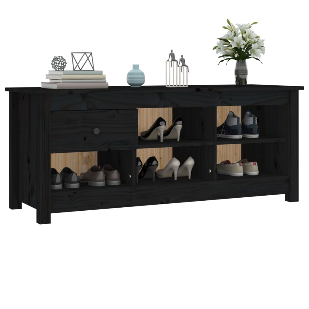Schuhschrank 110X38X45,5 Cm Massivholz Kiefer