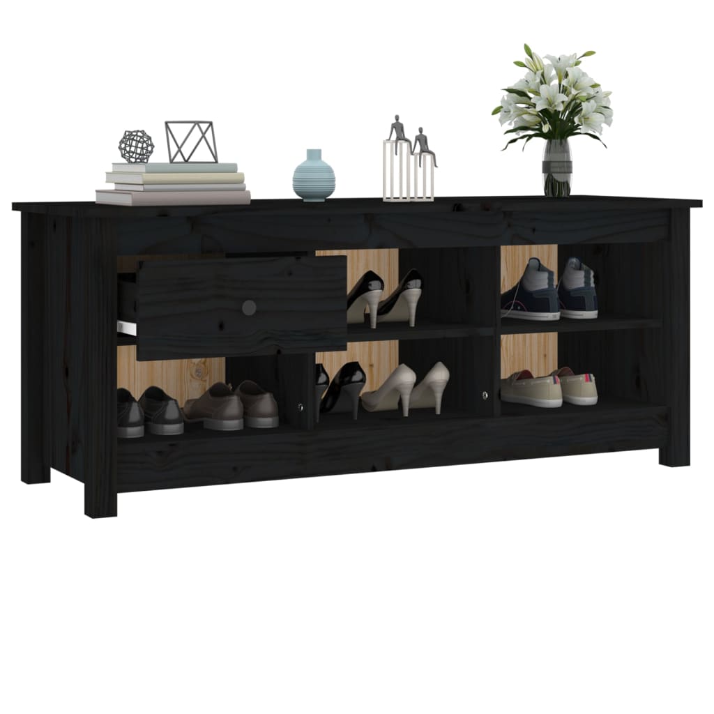 Schuhschrank 110X38X45,5 Cm Massivholz Kiefer