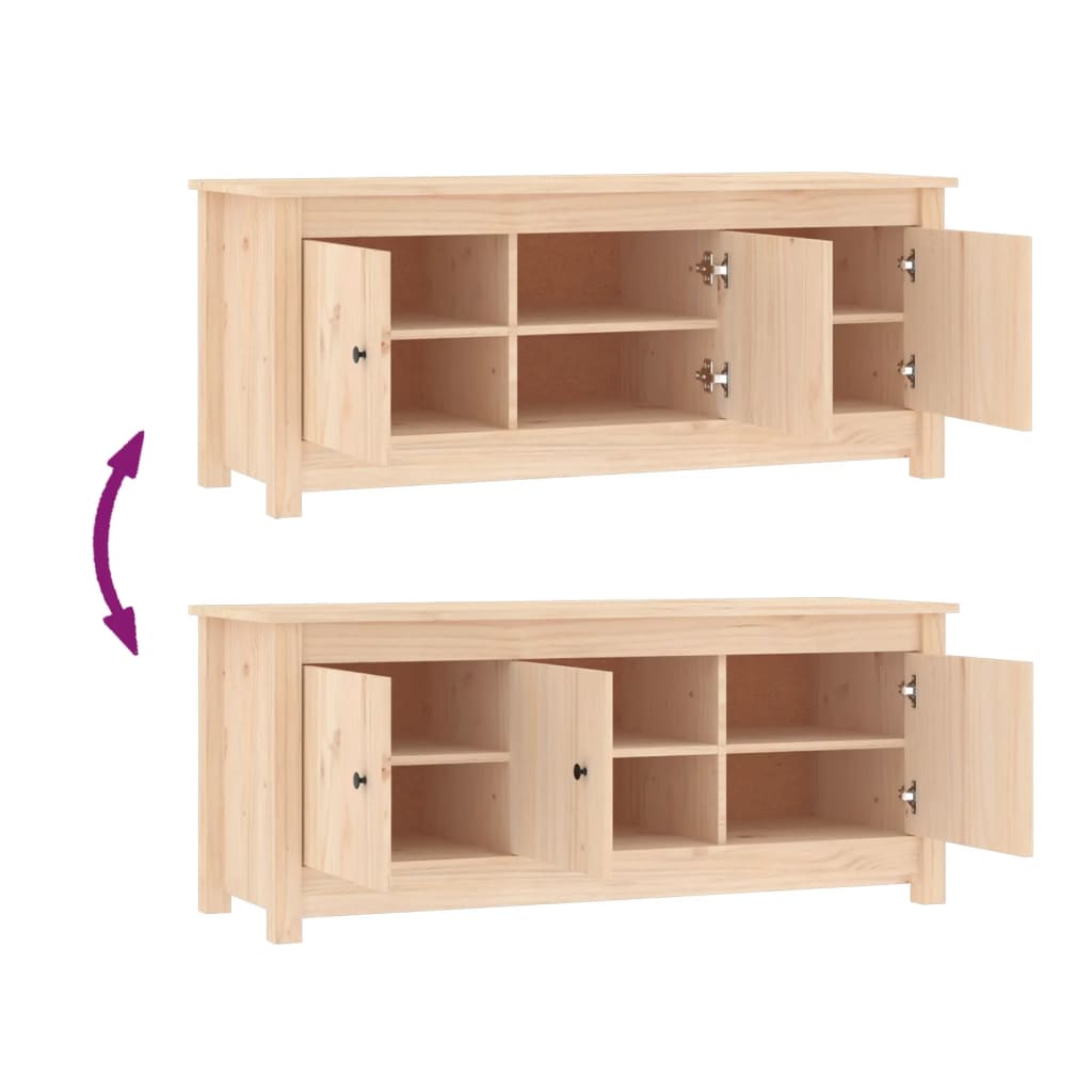 Schuhschrank 110X38X45,5 Cm Massivholz Kiefer