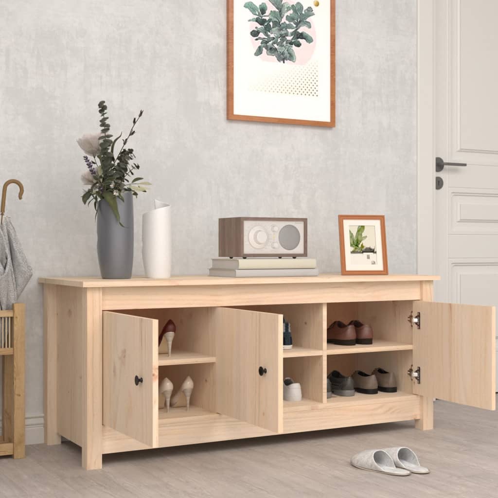 Schuhschrank 110X38X45,5 Cm Massivholz Kiefer