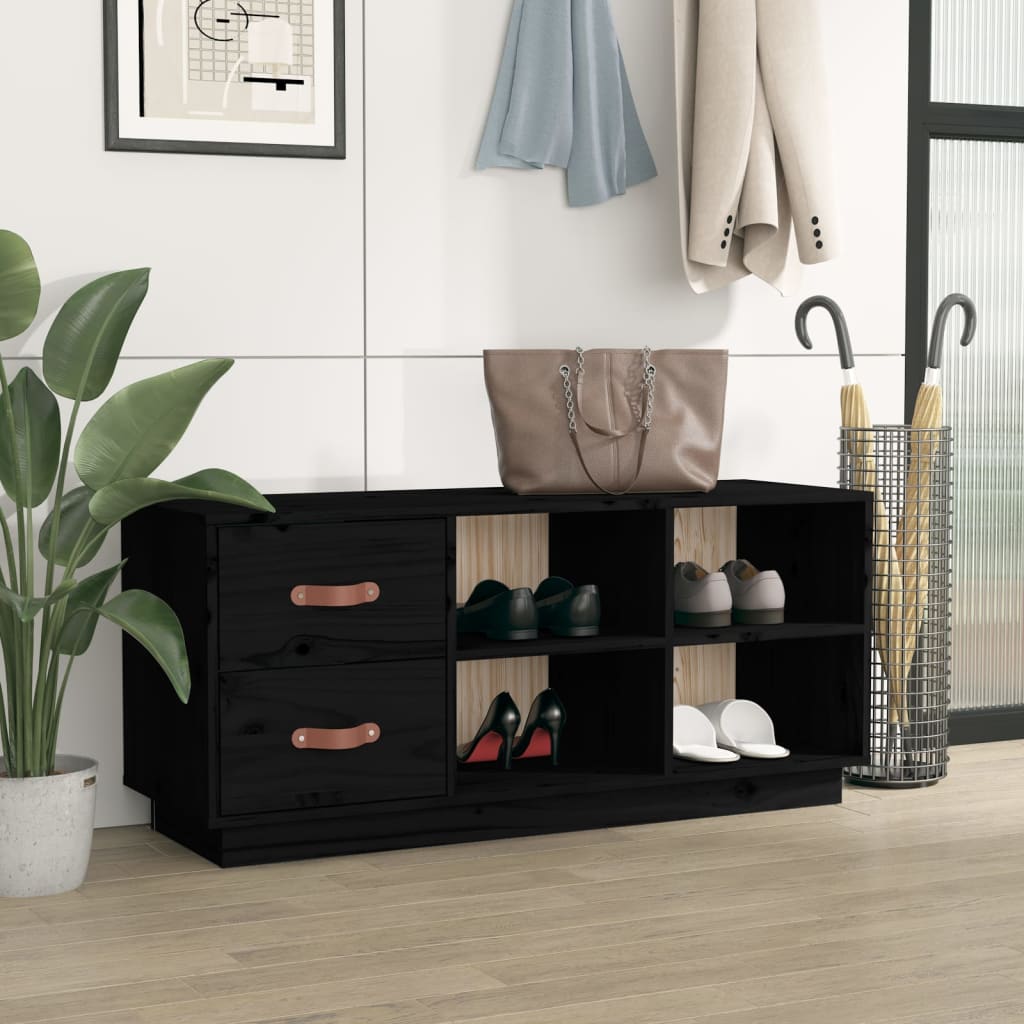 Schuhbank 100X34X45 Cm Massivholz Kiefer