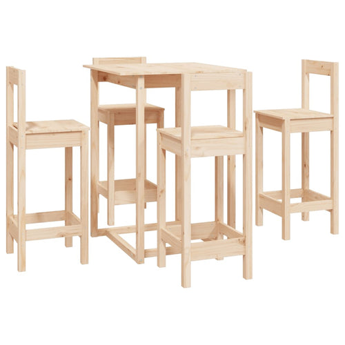 5-Tlg. Bar-Set Massivholz Kiefer
