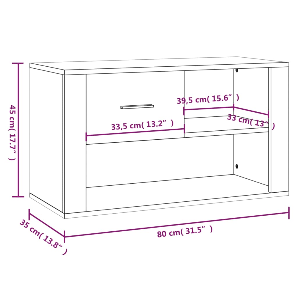Schuhschrank 80X35X45 Cm Holzwerkstoff
