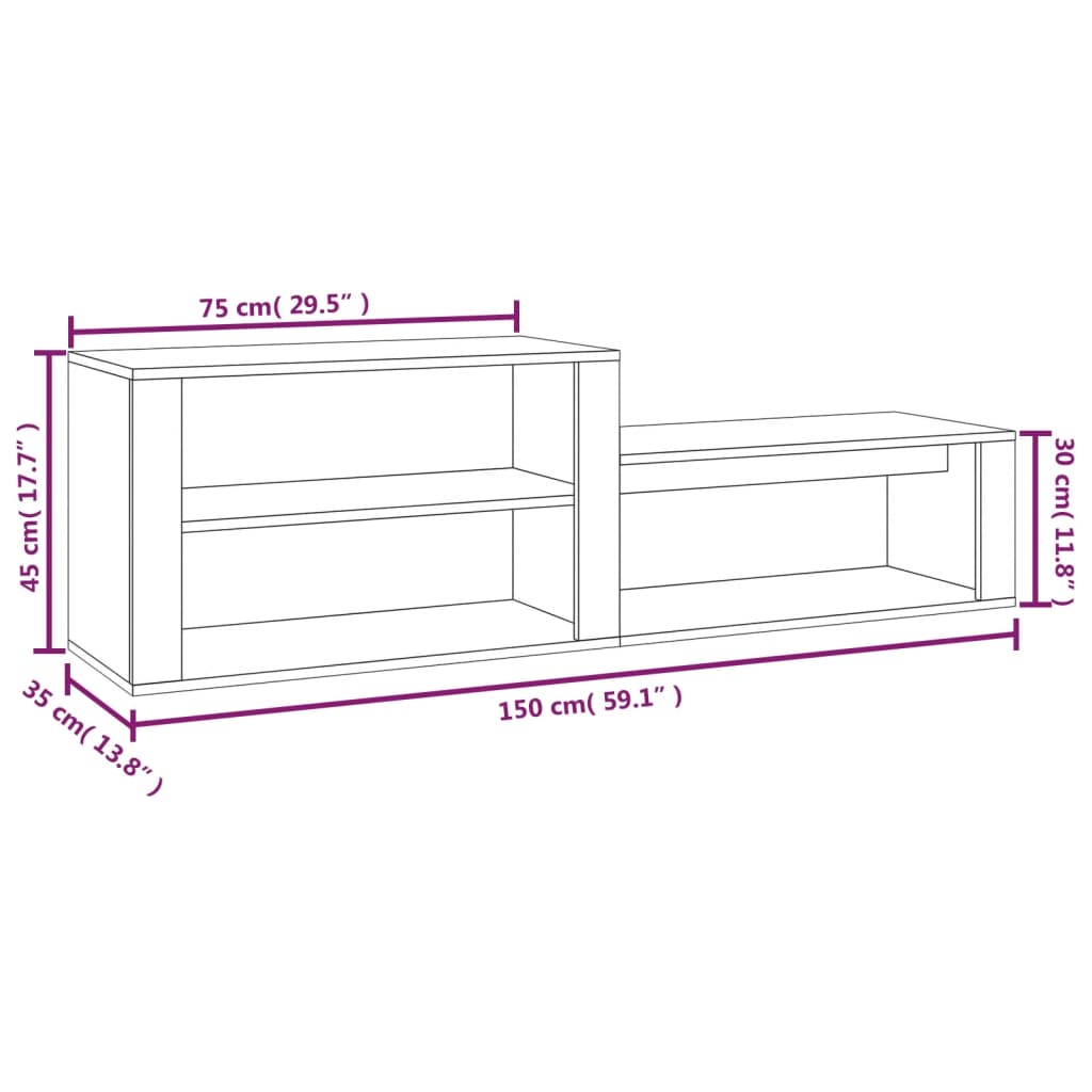 Schuhschrank 150X35X45 Cm Holzwerkstoff