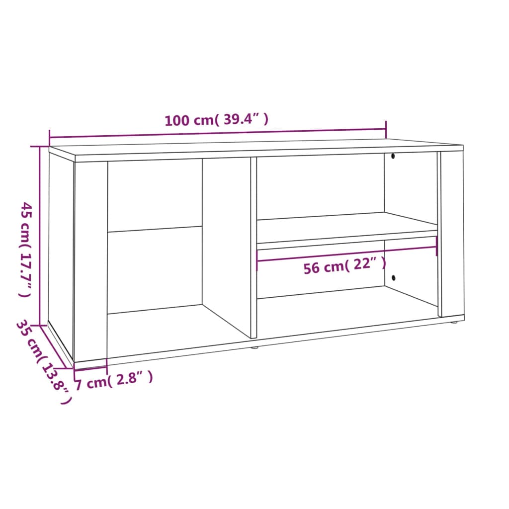 Schuhregal 100X35X45 Cm Holzwerkstoff