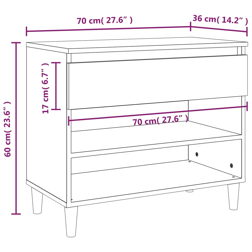Schuhregal 70X36X60 Cm Holzwerkstoff