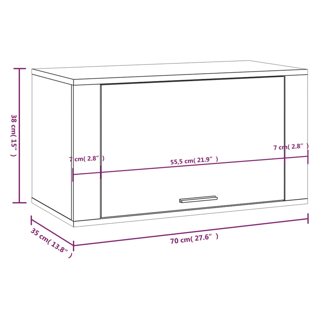 Wand-Schuhschrank 70X35X38 Cm Massivholz Kiefer