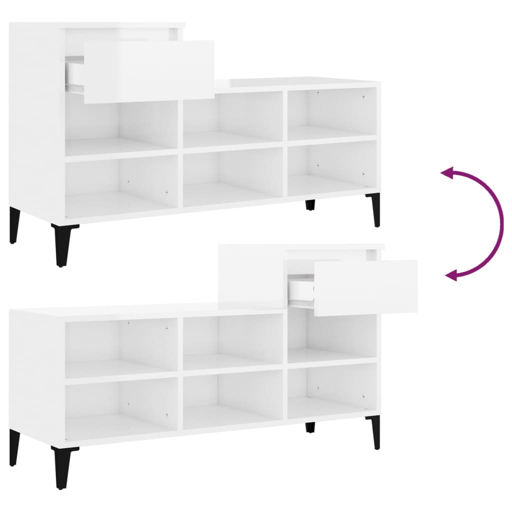 Schuhregal 102X36X60 Cm Holzwerkstoff
