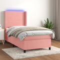 Boxspringbett Mit Led-Lichtleisten Samt