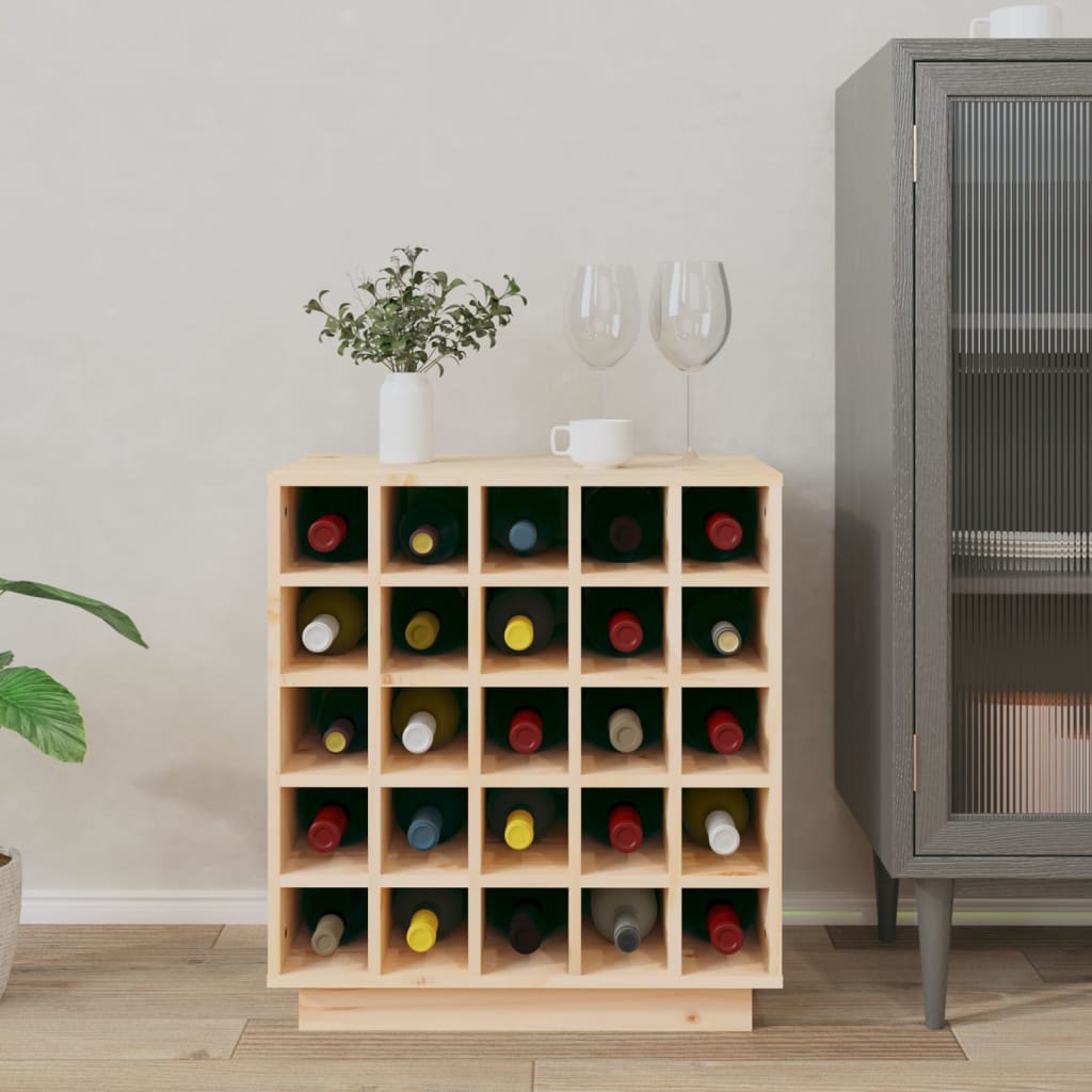 Weinregal 55,5X34X61 Cm Massivholz Kiefer