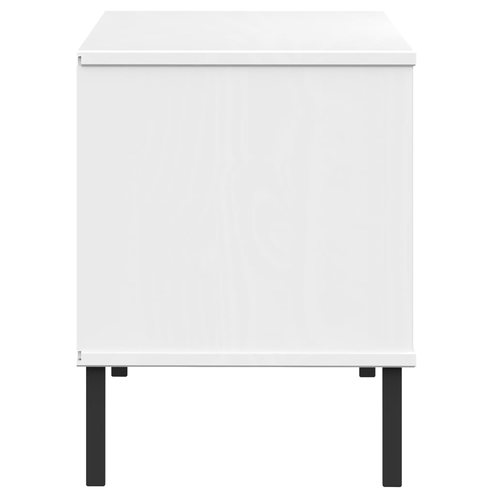 Schuhregal Oslo Mit Metallbeinen 106X35X45 Cm Massivholz