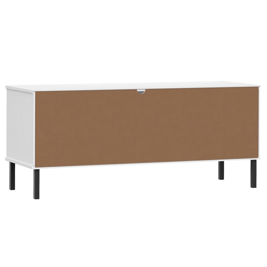 Schuhregal Oslo Mit Metallbeinen 106X35X45 Cm Massivholz