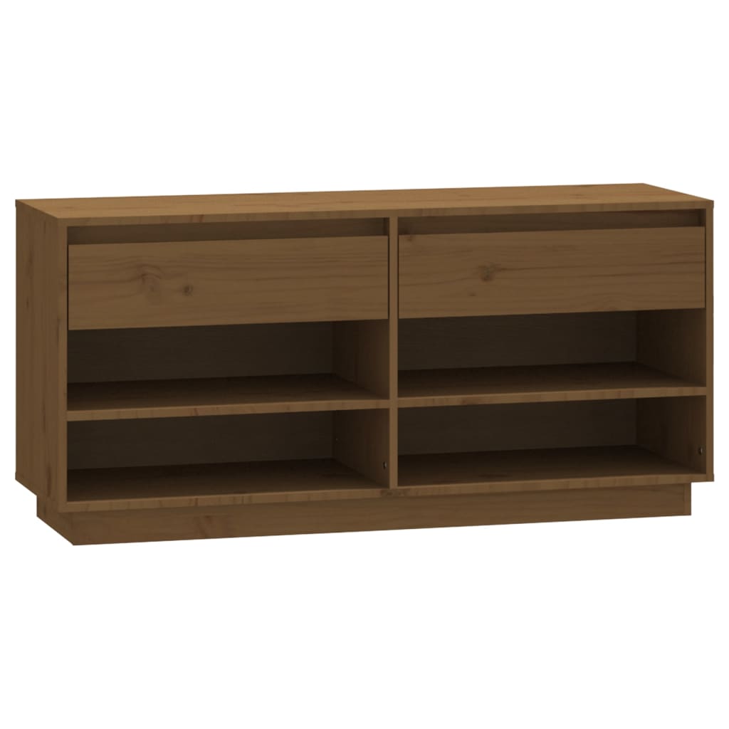 Schuhregal 110X34X52 Cm Massivholz Kiefer