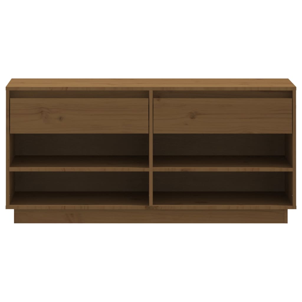 Schuhregal 110X34X52 Cm Massivholz Kiefer