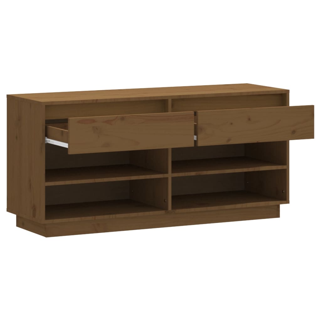 Schuhregal 110X34X52 Cm Massivholz Kiefer