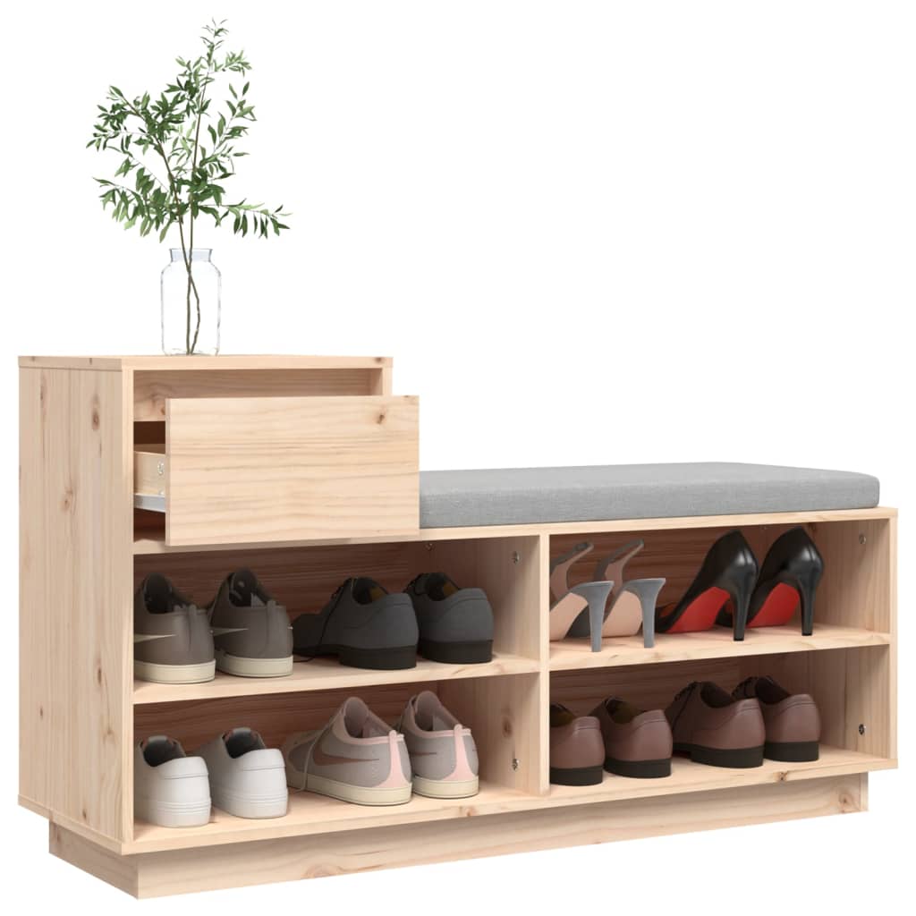 Schuhregal 110X34X61 Cm Massivholz Kiefer
