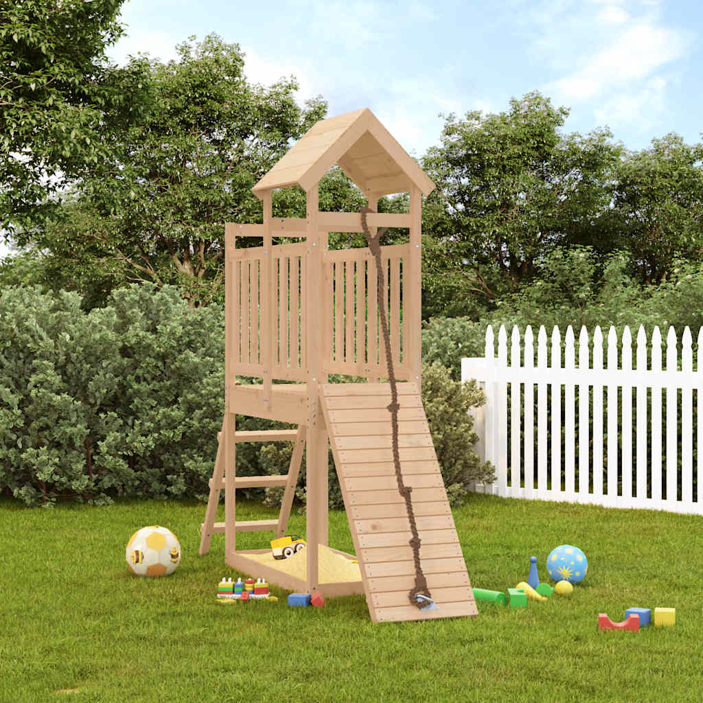 Spielturm Mit Kletterwand Imprägniertes Kiefernholz