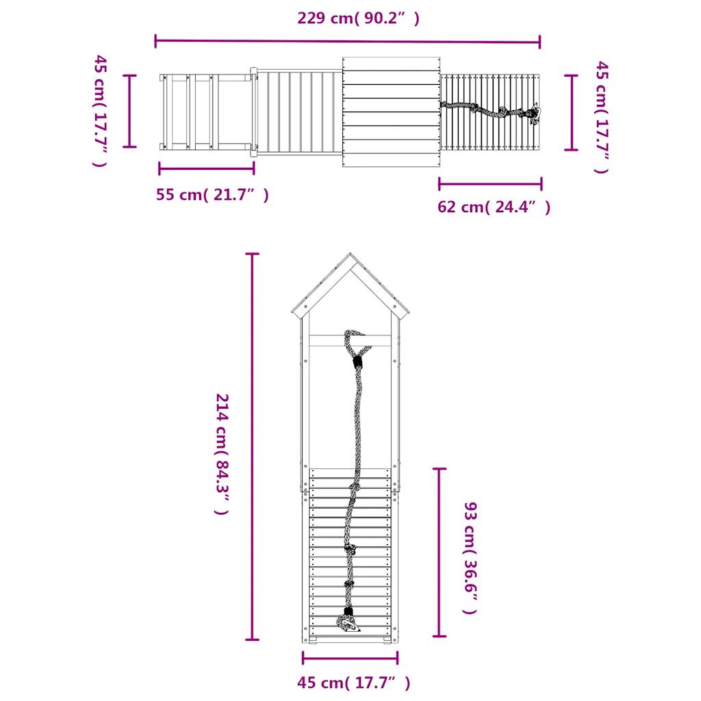 Spielturm Mit Kletterwand Imprägniertes Kiefernholz