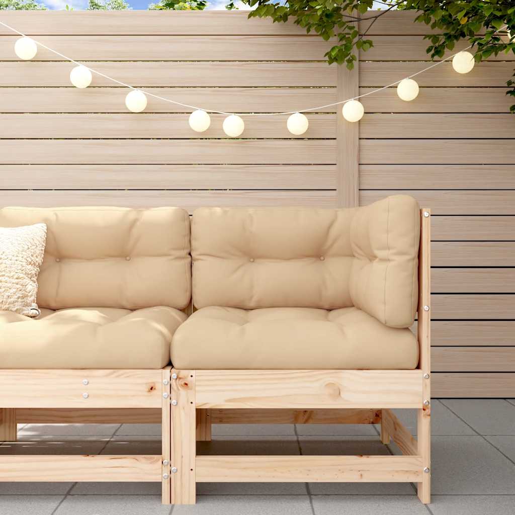 2 Stück Gartenecksofa Massives Kiefernholz Wachsbraun