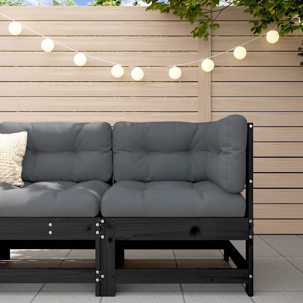 2 Stück Gartenecksofa Massives Kiefernholz Wachsbraun