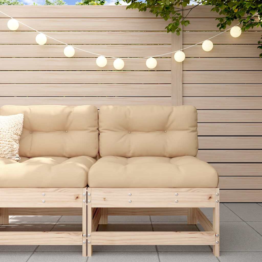 2 Stück Gartenecksofa Massives Kiefernholz Wachsbraun