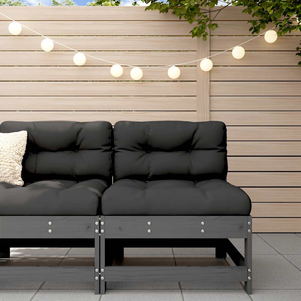 2 Stück Gartenecksofa Massives Kiefernholz Wachsbraun
