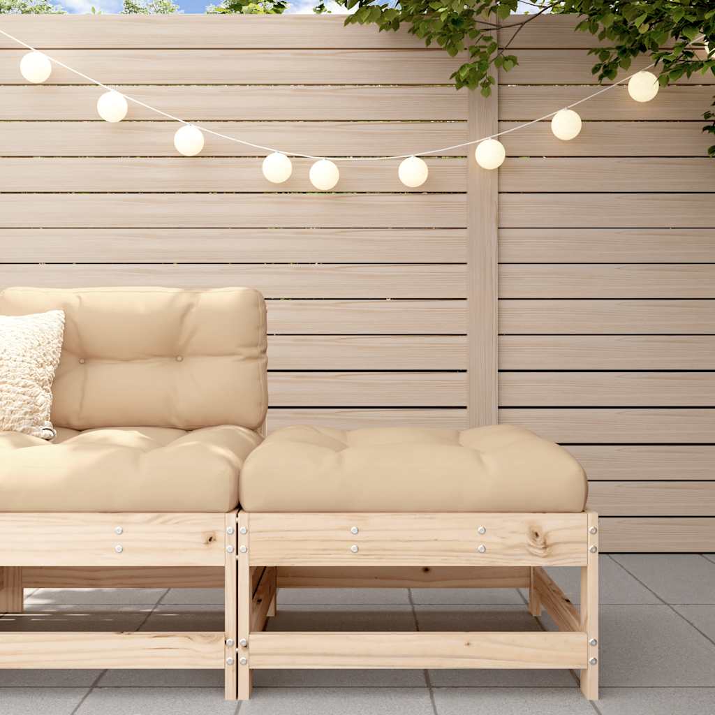 2 Stück Gartenecksofa Massives Kiefernholz Wachsbraun