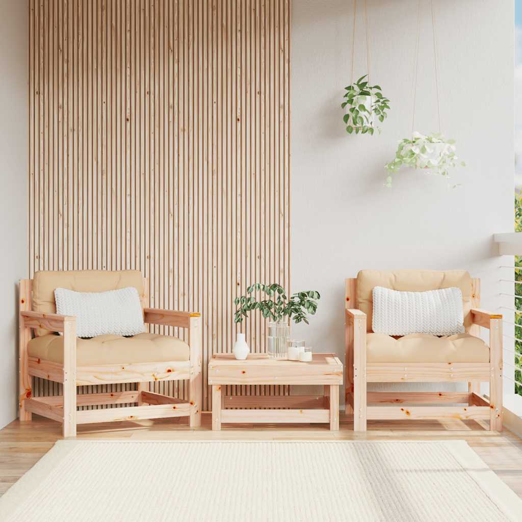 2 Stück Gartenecksofa Massives Kiefernholz Wachsbraun