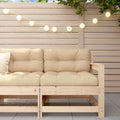 2 Stück Gartenecksofa Massives Kiefernholz Wachsbraun
