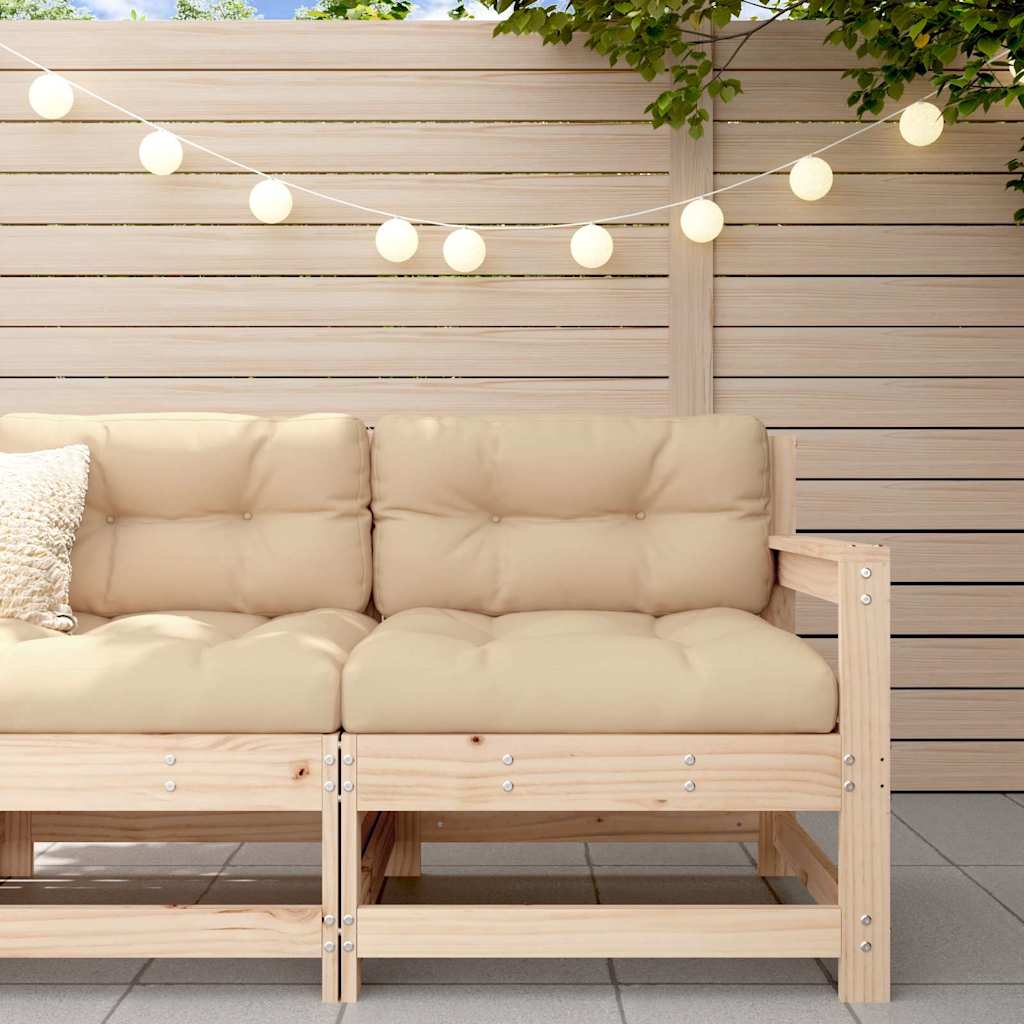 2 Stück Gartenecksofa Massives Kiefernholz Wachsbraun