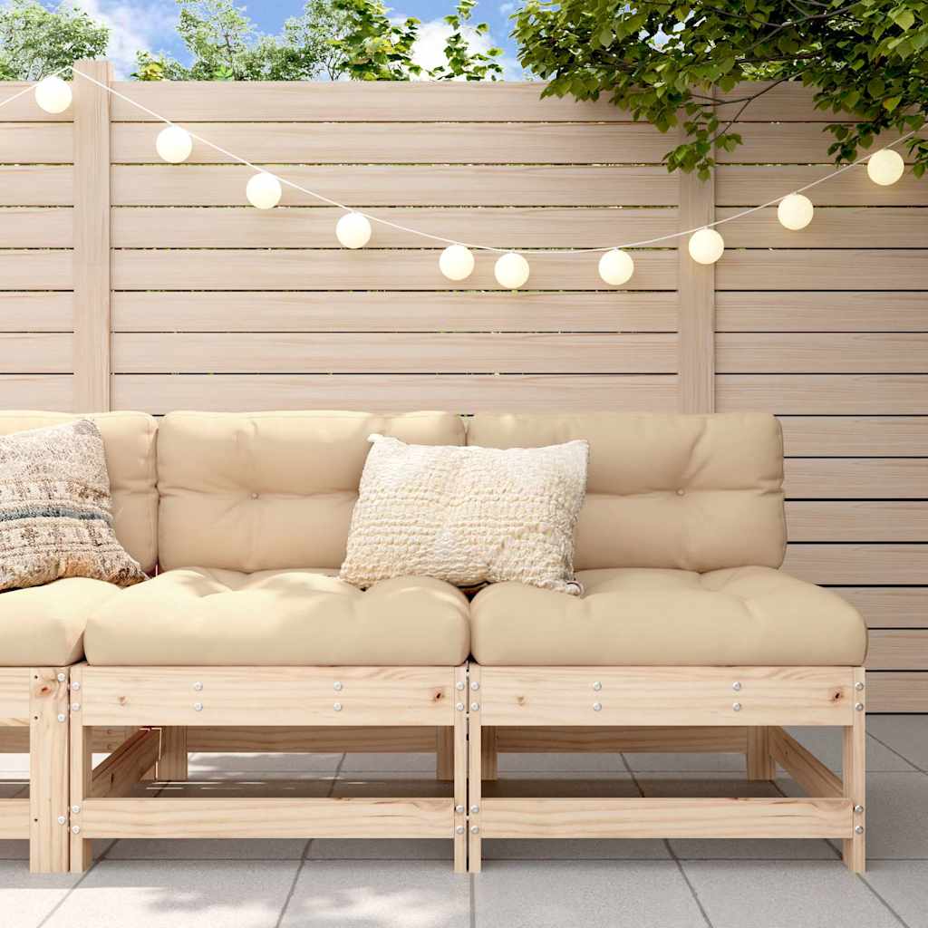 2 Stück Gartenecksofa Massives Kiefernholz Wachsbraun